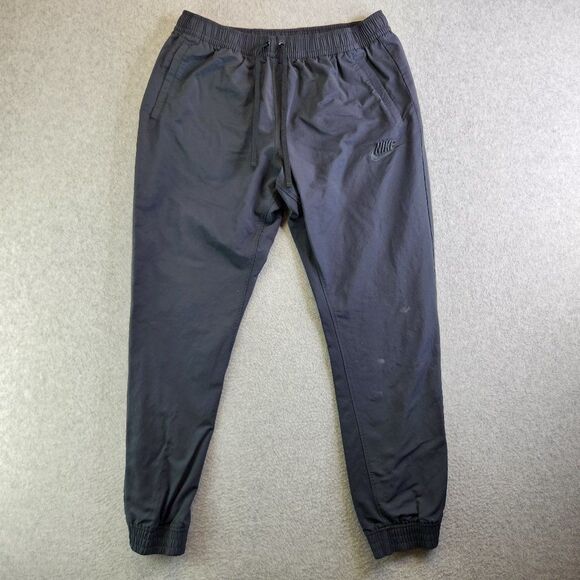 Vintage Nike Joggers Mens Extra Large Black Nylon Blue Tag 90s Back Pocket VTG - Picture 1 of 15